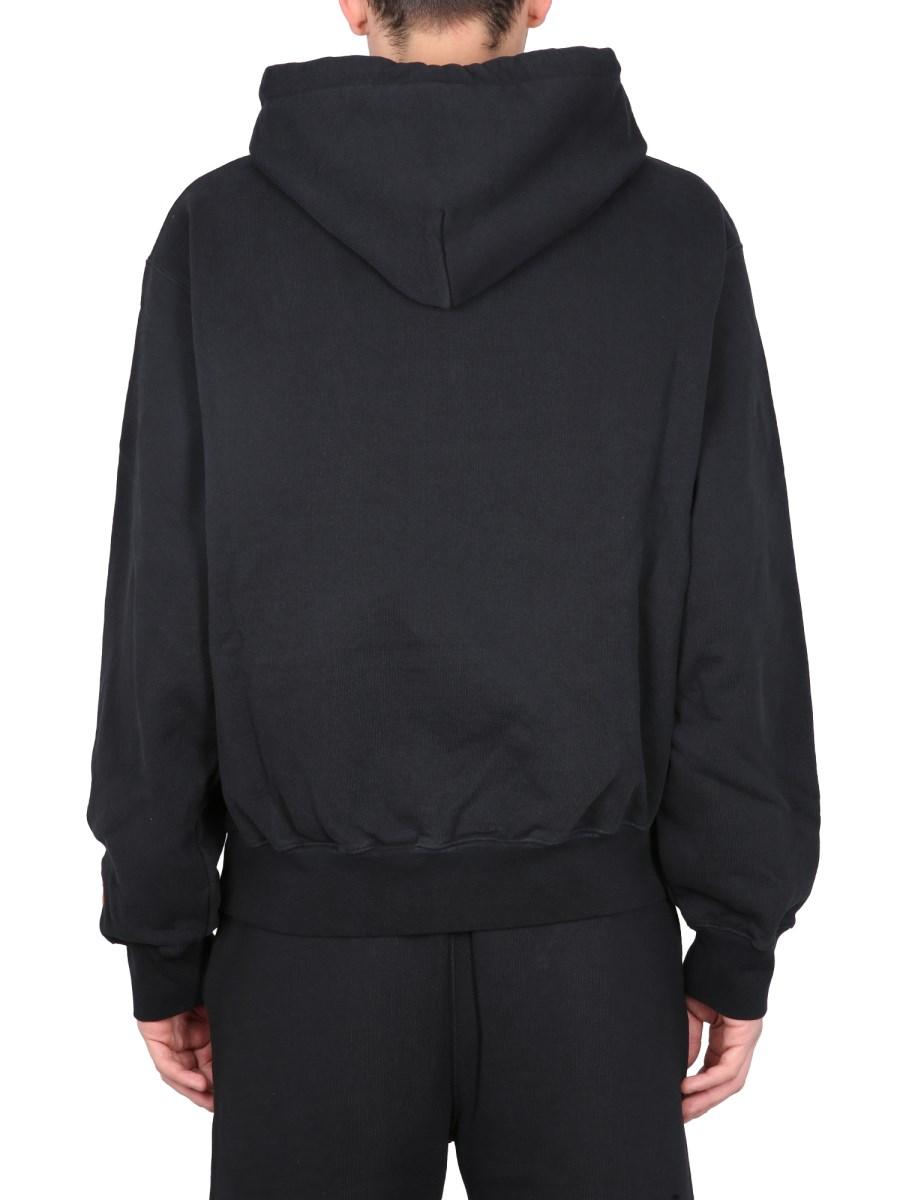 HERON PRESTON FELPA IN COTONE CON STAMPA LOGO