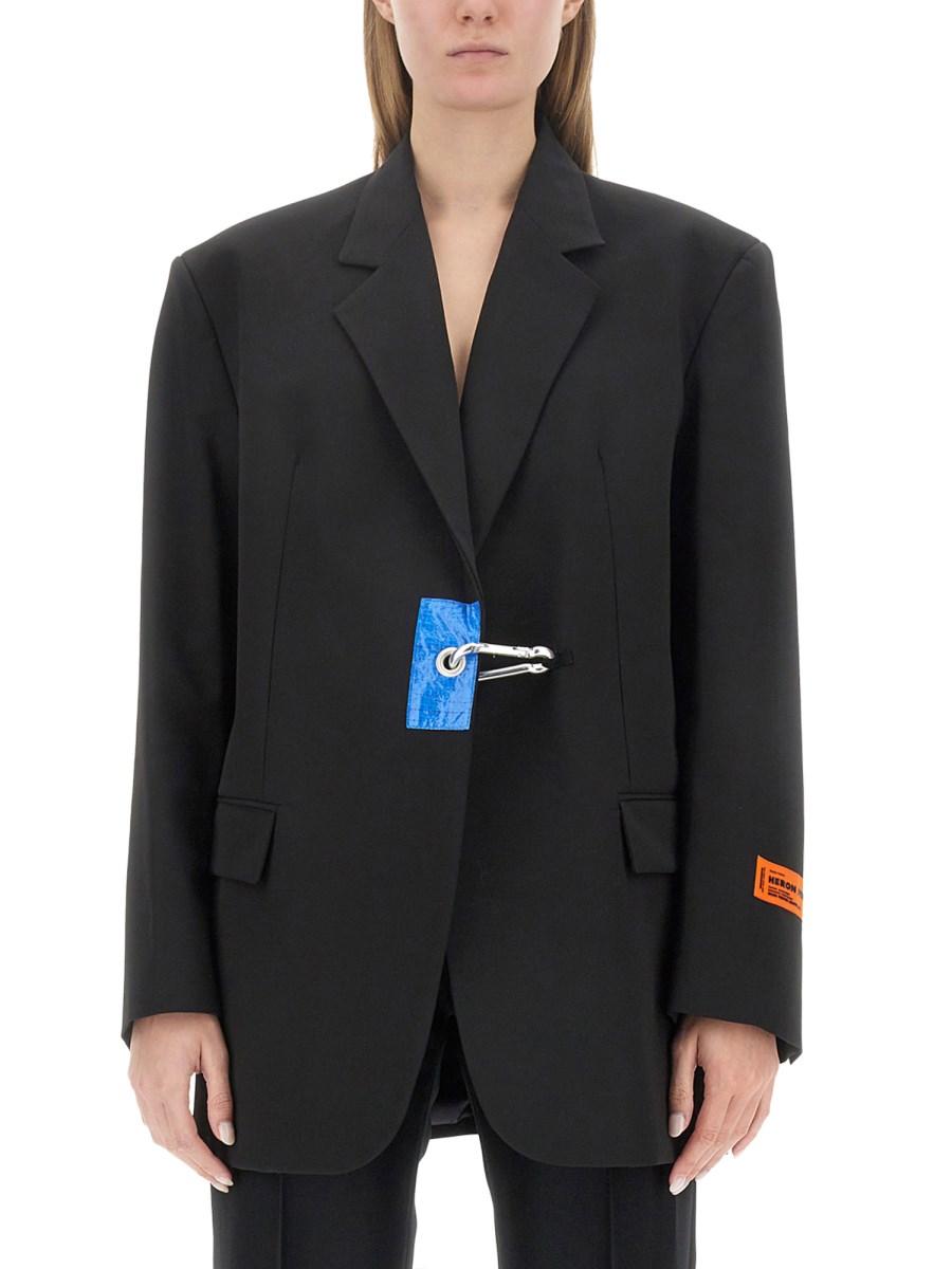HERON PRESTON GIACCA IN GABARDINE CON MOSCHETTONE