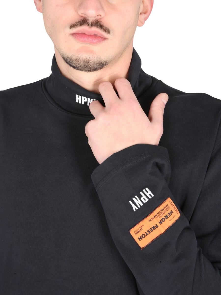 HERON PRESTON T-SHIRT "HPNY EMB" IN JERSEY DI COTONE