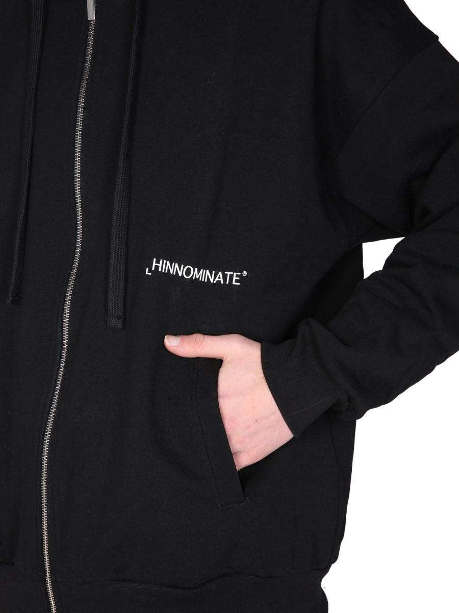 HINNOMINATE FELPA IN COTONE CON ZIP E LOGO