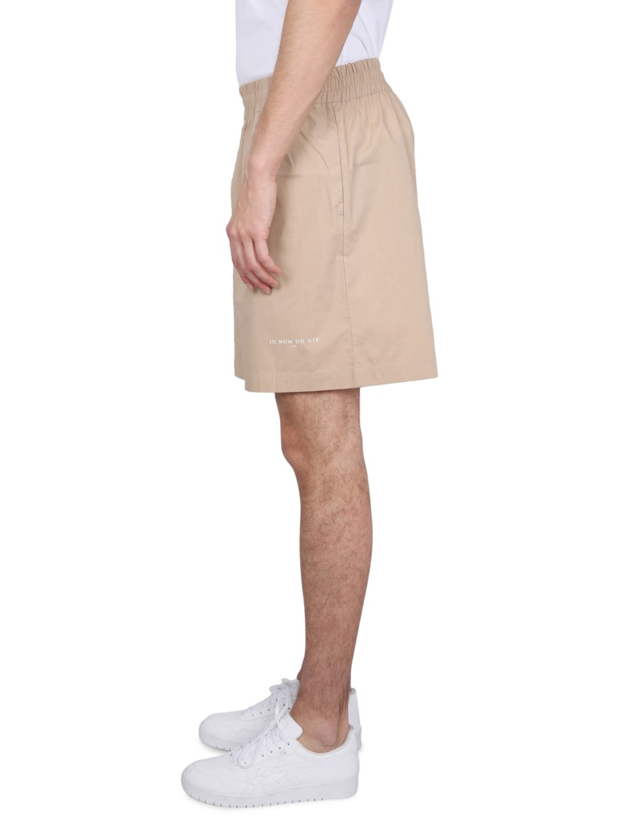 IH NOM UH NIT BERMUDA IN COTONE CON STAMPA LOGO