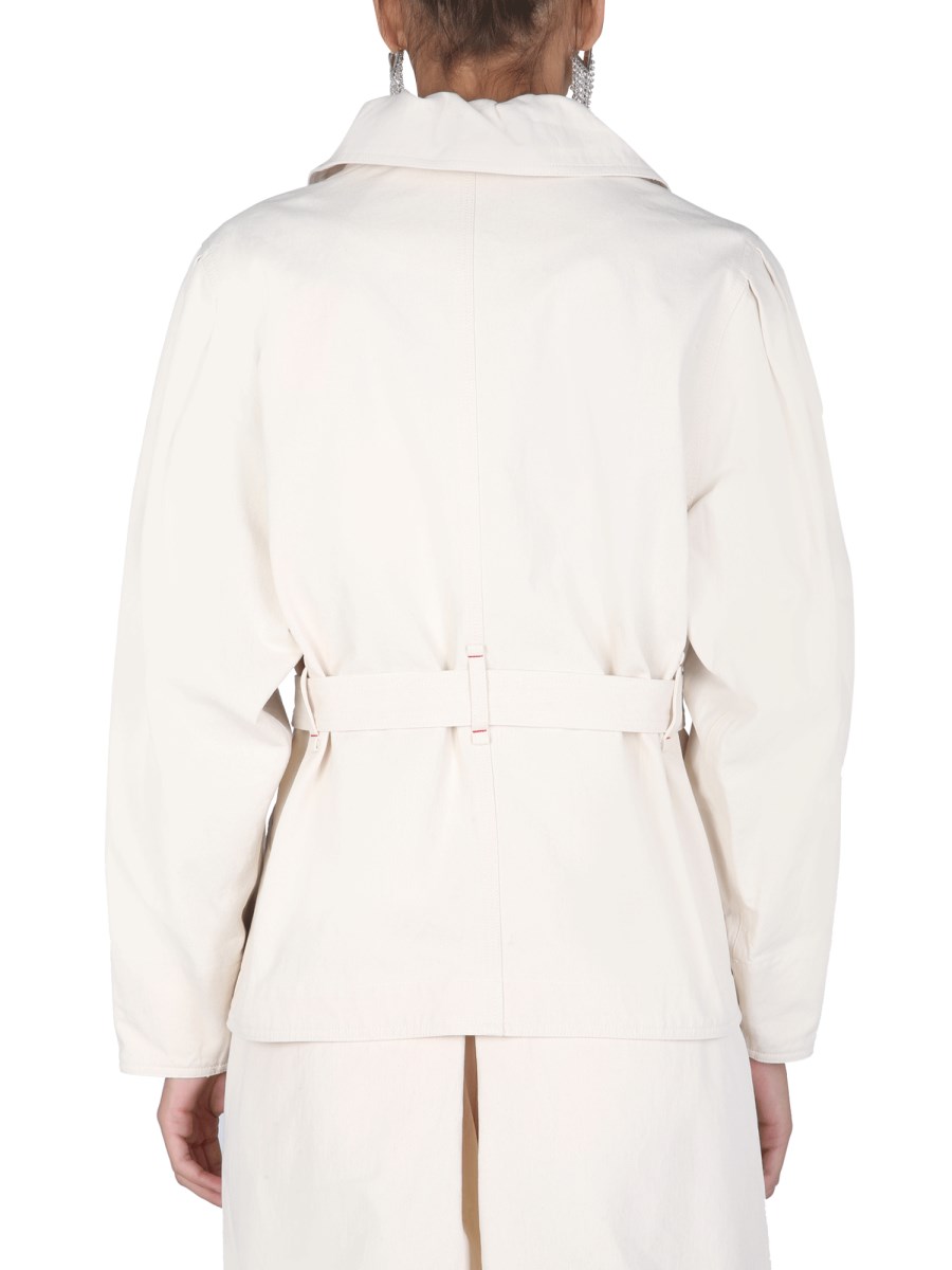 ISABEL MARANT GIACCA "DIPAZO" IN COTONE CON CINTURA