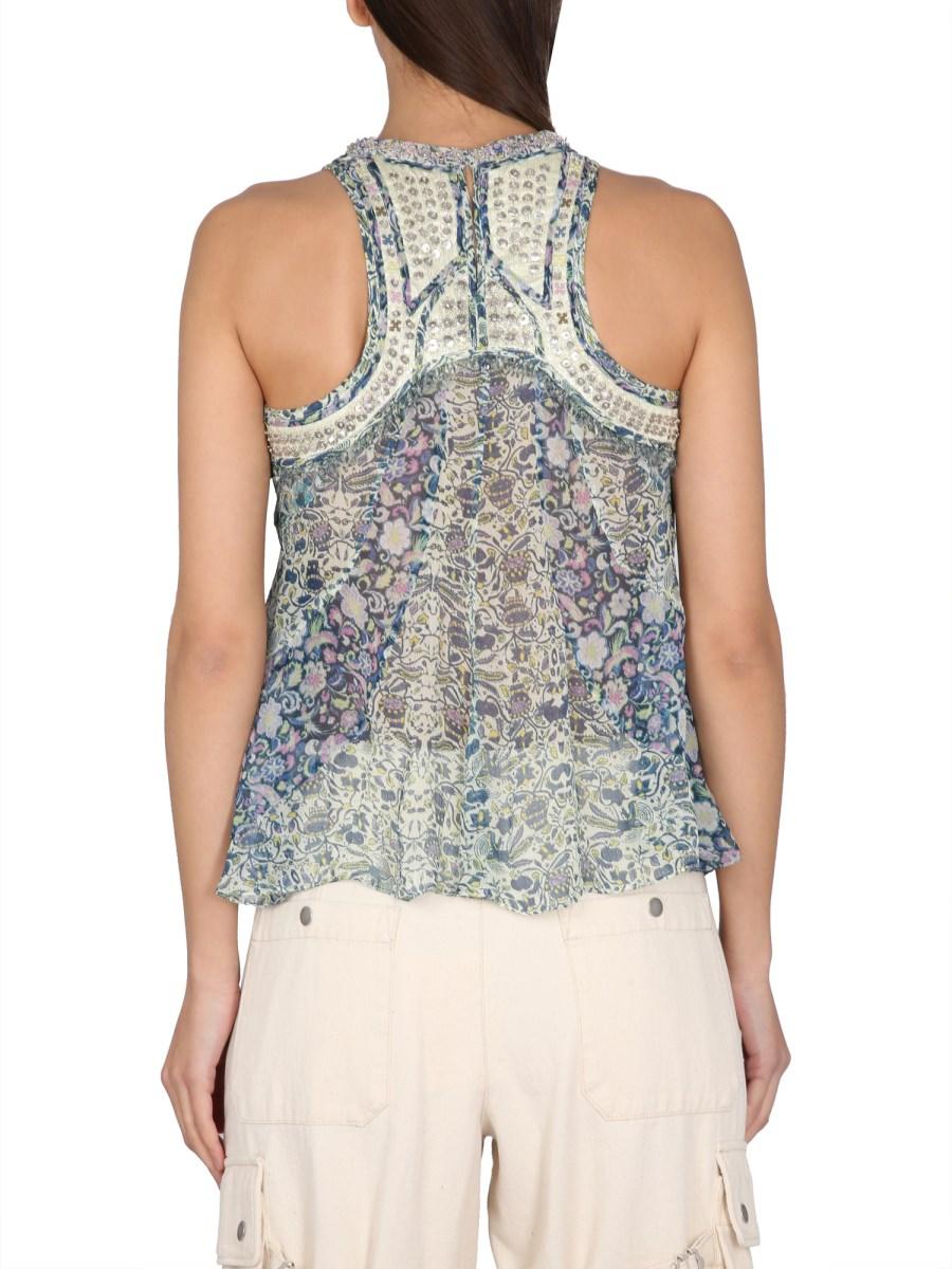 ISABEL MARANT TOP ONYLE IN CHIFFON DI SETA