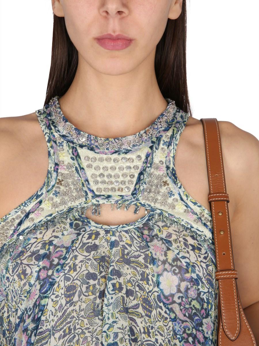 ISABEL MARANT TOP ONYLE IN CHIFFON DI SETA