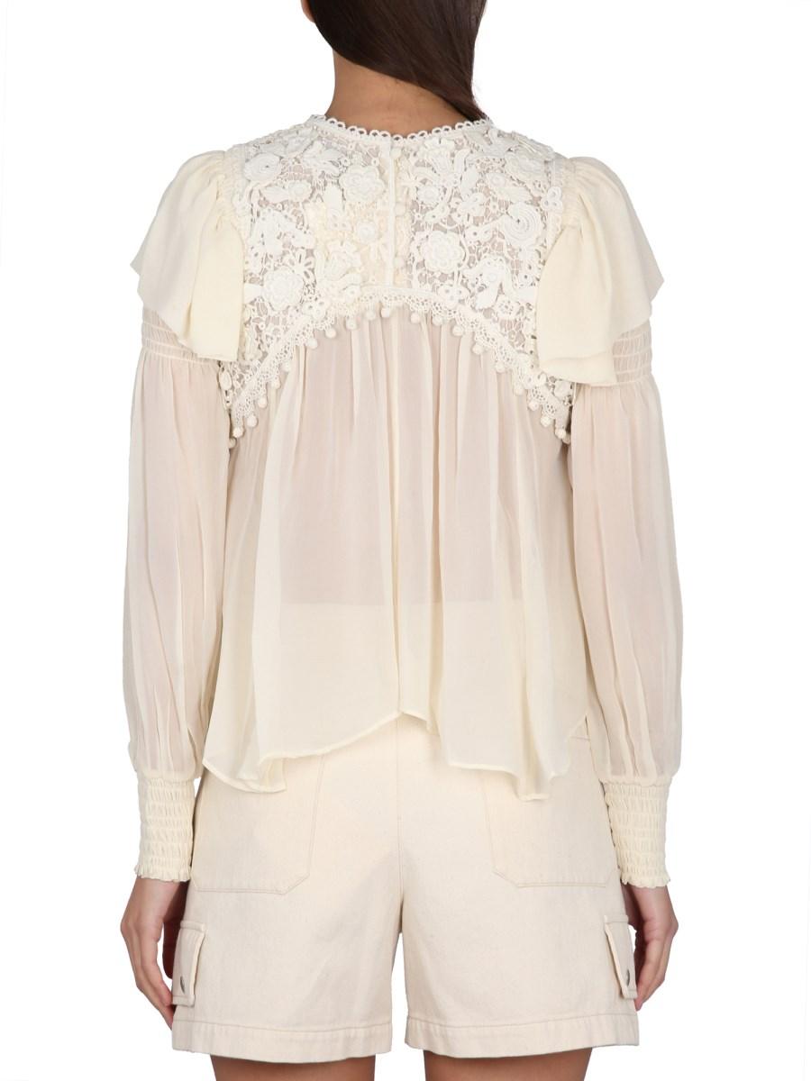 ISABEL MARANT TOP ROKIA IN SETA