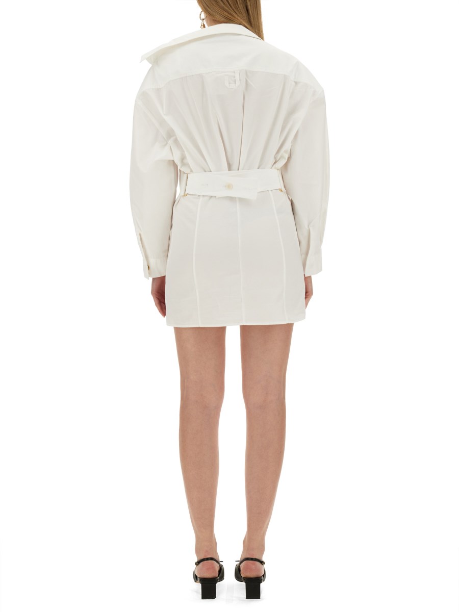 JACQUEMUS ABITO MINI IN POPELINE DI COTONE