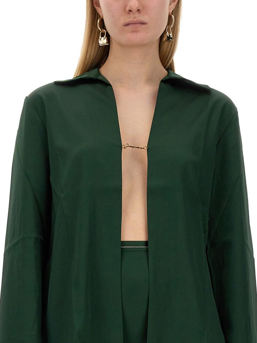 JACQUEMUS CAMICIA LA CHEMISE NOTTE IN RASO