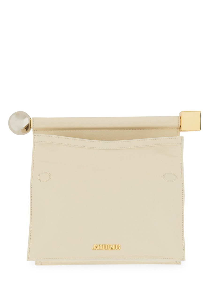 JACQUEMUS POCHETTE "ROND CARRÉ" IN PELLE