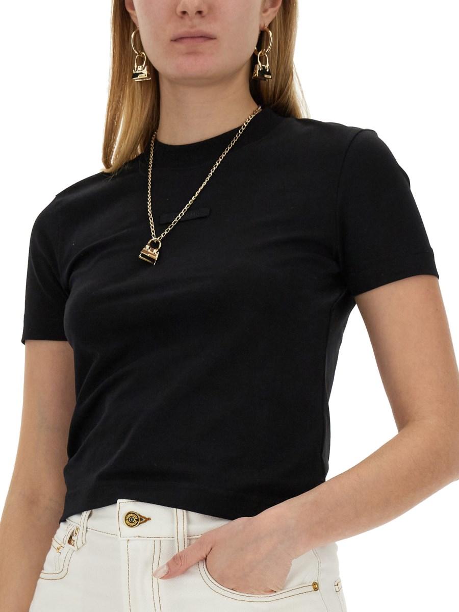 JACQUEMUS T-SHIRT IN JERSEY DI COTONE CON LOGO