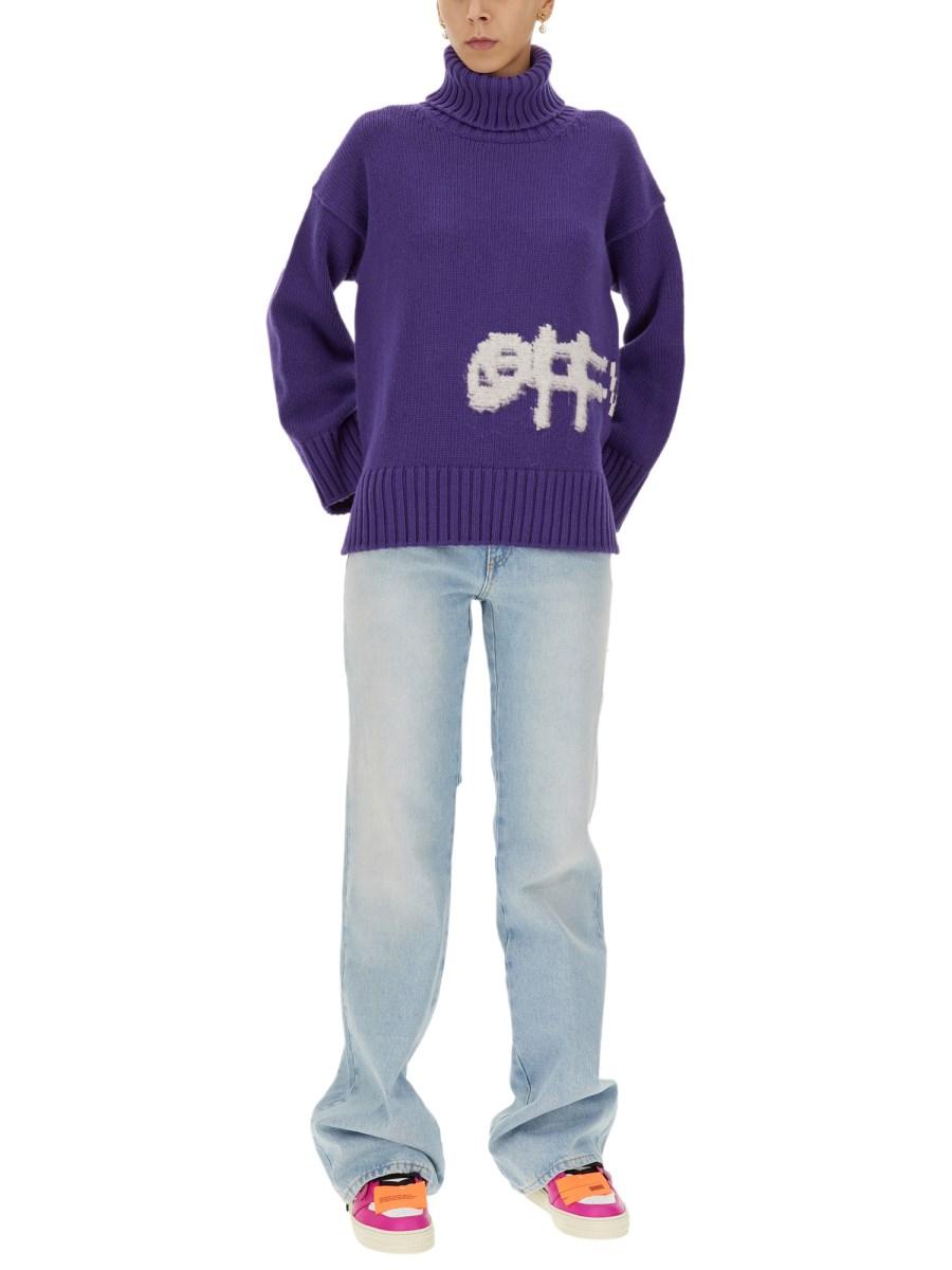 OFF-WHITE JEANS BEACH BABY BAGGY IN DENIM DI COTONE