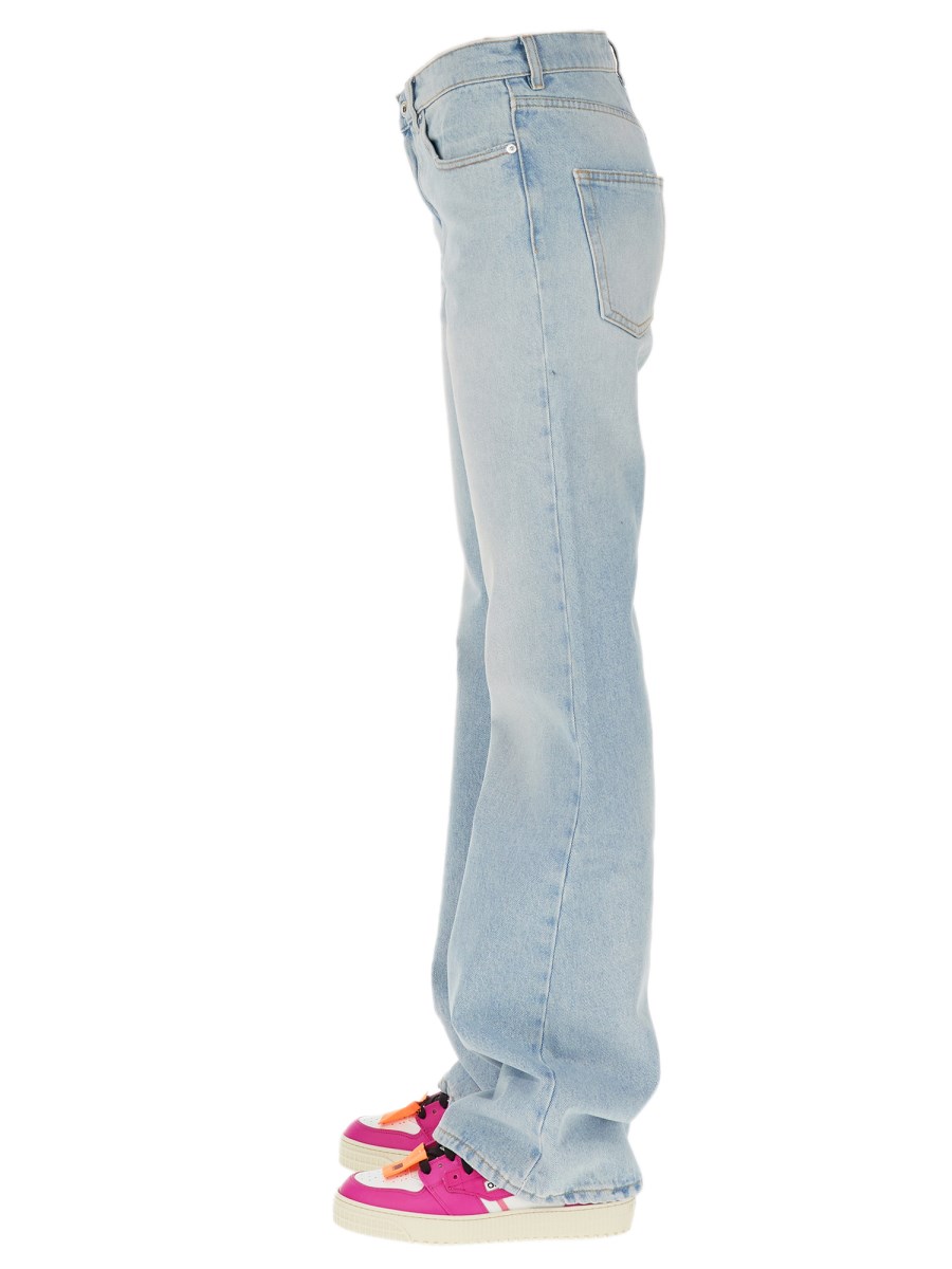 OFF-WHITE JEANS BEACH BABY BAGGY IN DENIM DI COTONE