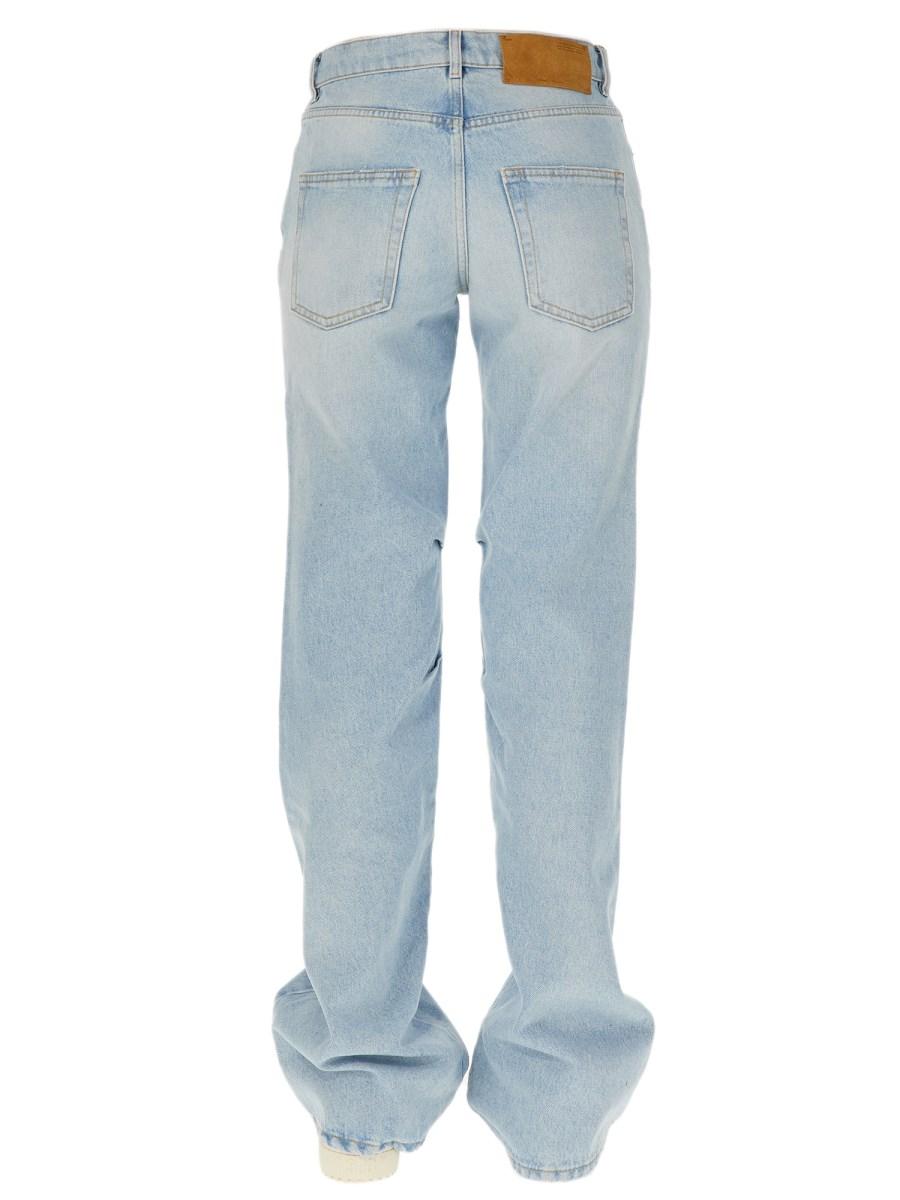 OFF-WHITE JEANS BEACH BABY BAGGY IN DENIM DI COTONE