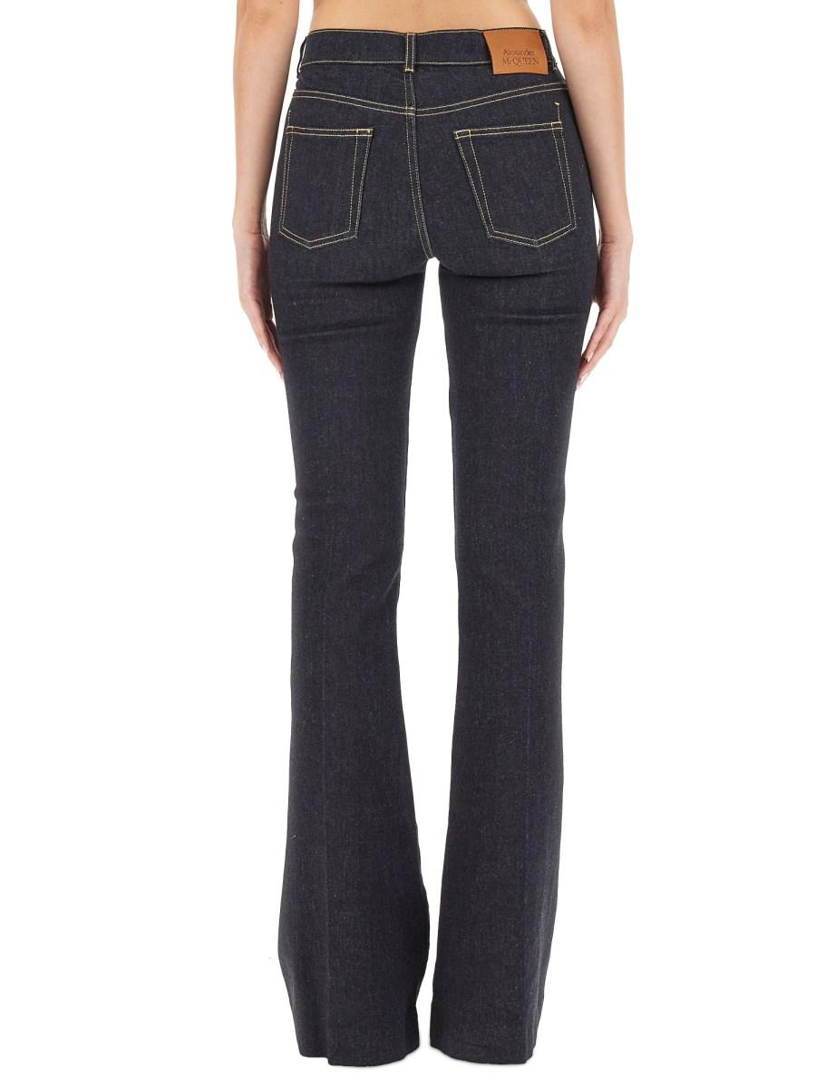 ALEXANDER McQUEEN JEANS BOOT CUT IN DENIM DI COTONE