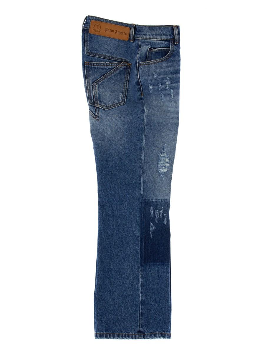 MONCLER GENIUS JEANS CON INTARSI A STELLA 8 MONCLER PALM ANGELS
