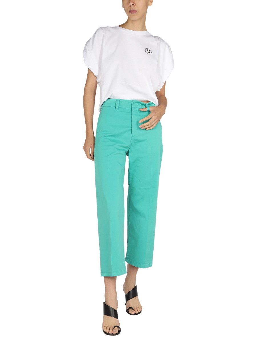 DEPARTMENT FIVE JEANS CROPPED FIT IN DENIM DI COTONE
