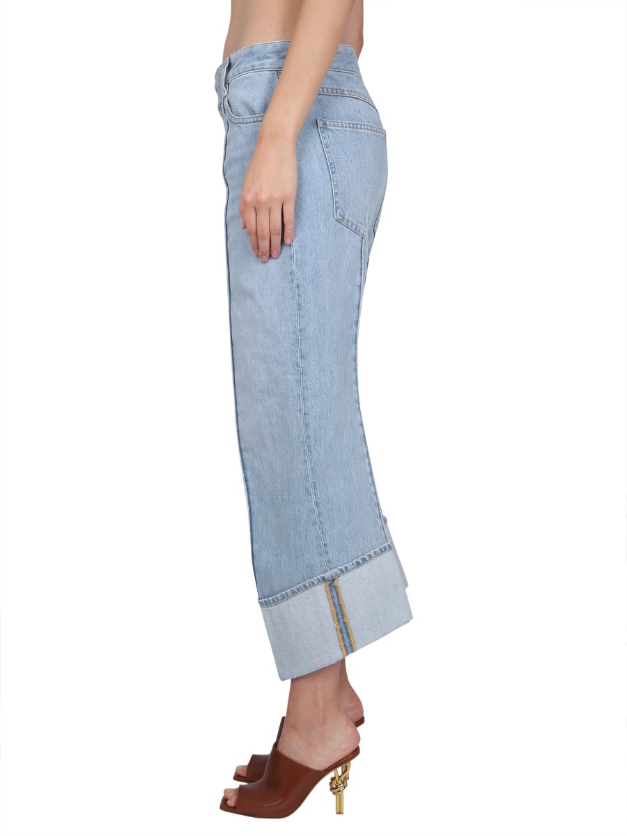 BOTTEGA VENETA JEANS DALLA LINEA CURVA IN DENIM DI COTONE