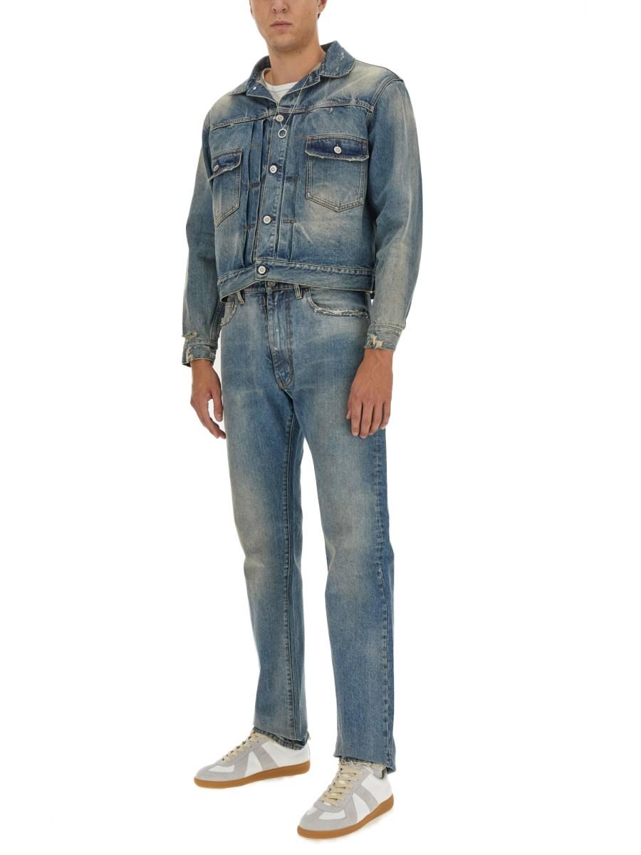MAISON MARGIELA JEANS EFFETTO DISTRESSED IN DENIM DI COTONE