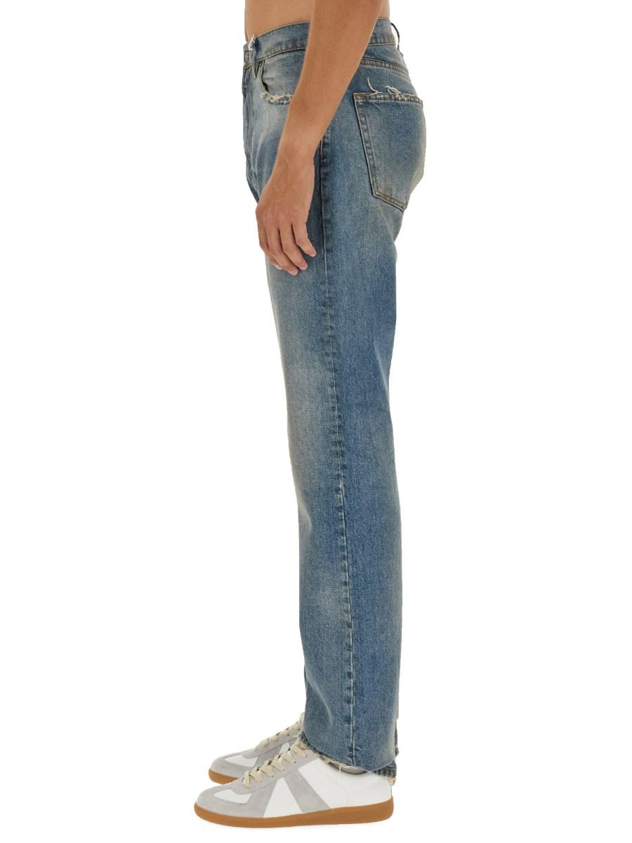 MAISON MARGIELA JEANS EFFETTO DISTRESSED IN DENIM DI COTONE
