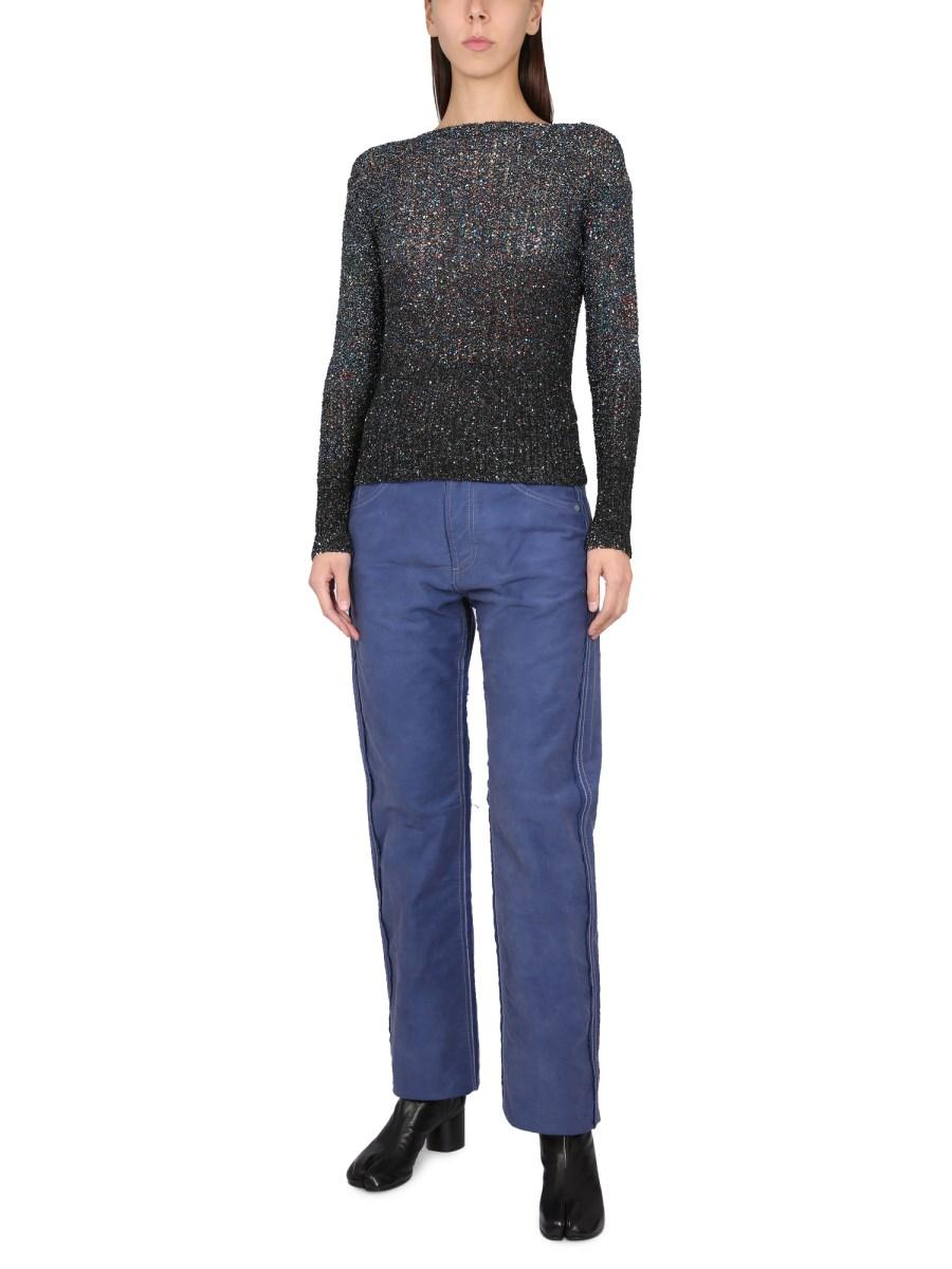 MAISON MARGIELA JEANS EFFETTO DISTRESSED IN MOLESKIN