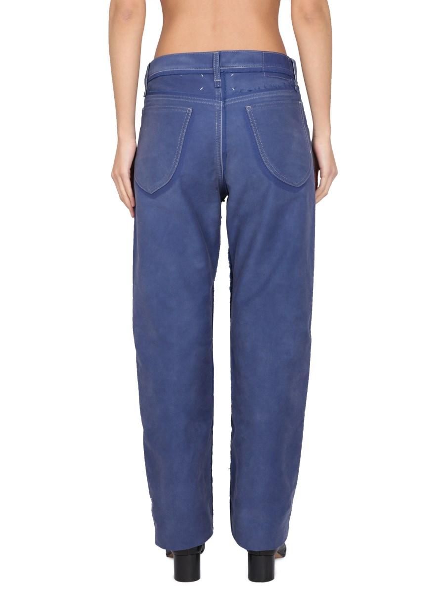 MAISON MARGIELA JEANS EFFETTO DISTRESSED IN MOLESKIN