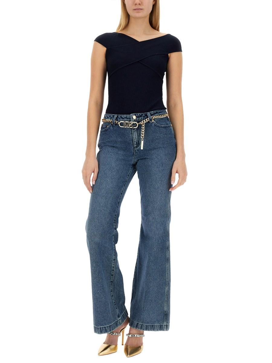 MICHAEL BY MICHAEL KORS JEANS FLARE FIT IN DENIM DI COTONE