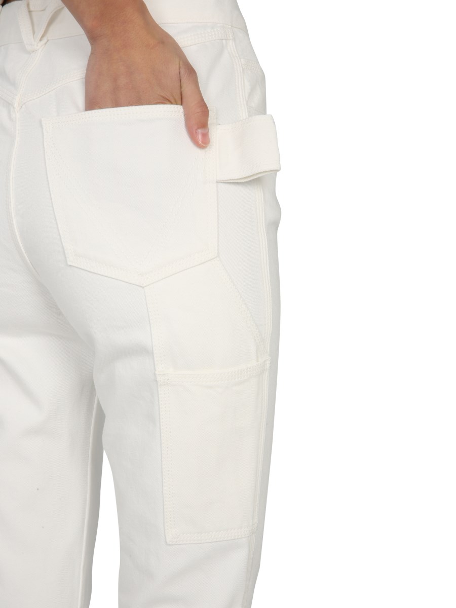 BOTTEGA VENETA JEANS FLARE IN DENIM DI COTONE CON BOTTONE OVALE