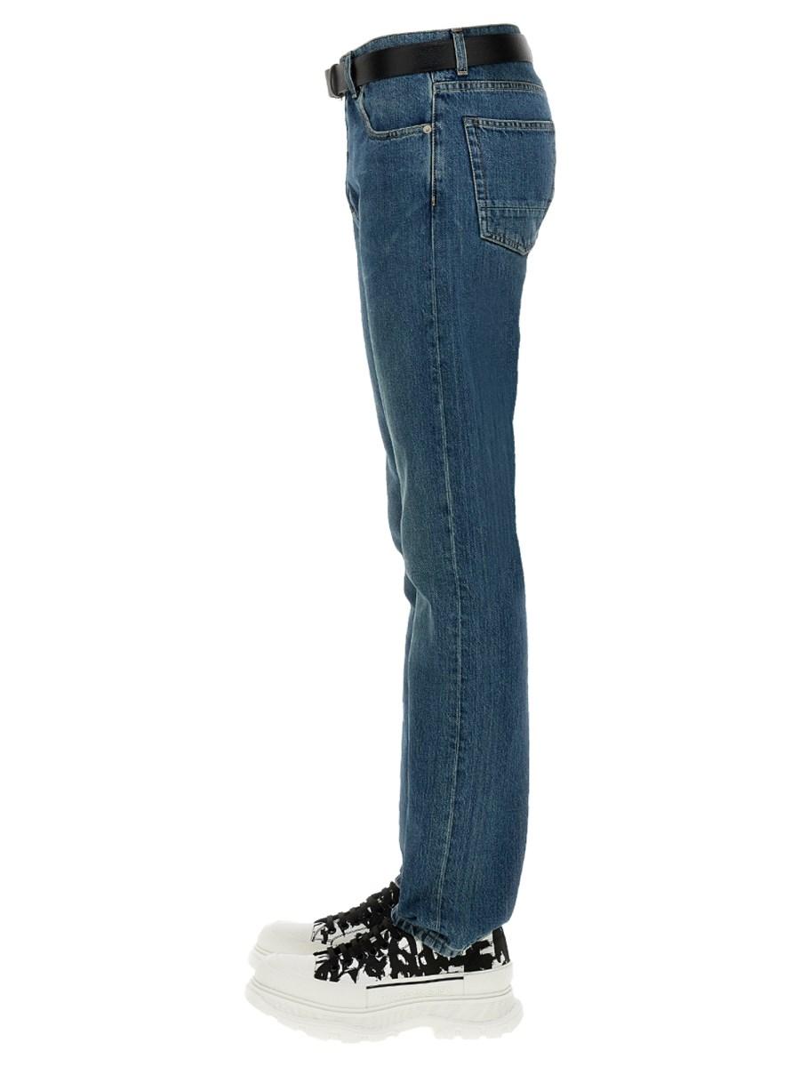 ALEXANDER McQUEEN JEANS IN COTONE ORGANICO CON LOGO RICAMATO