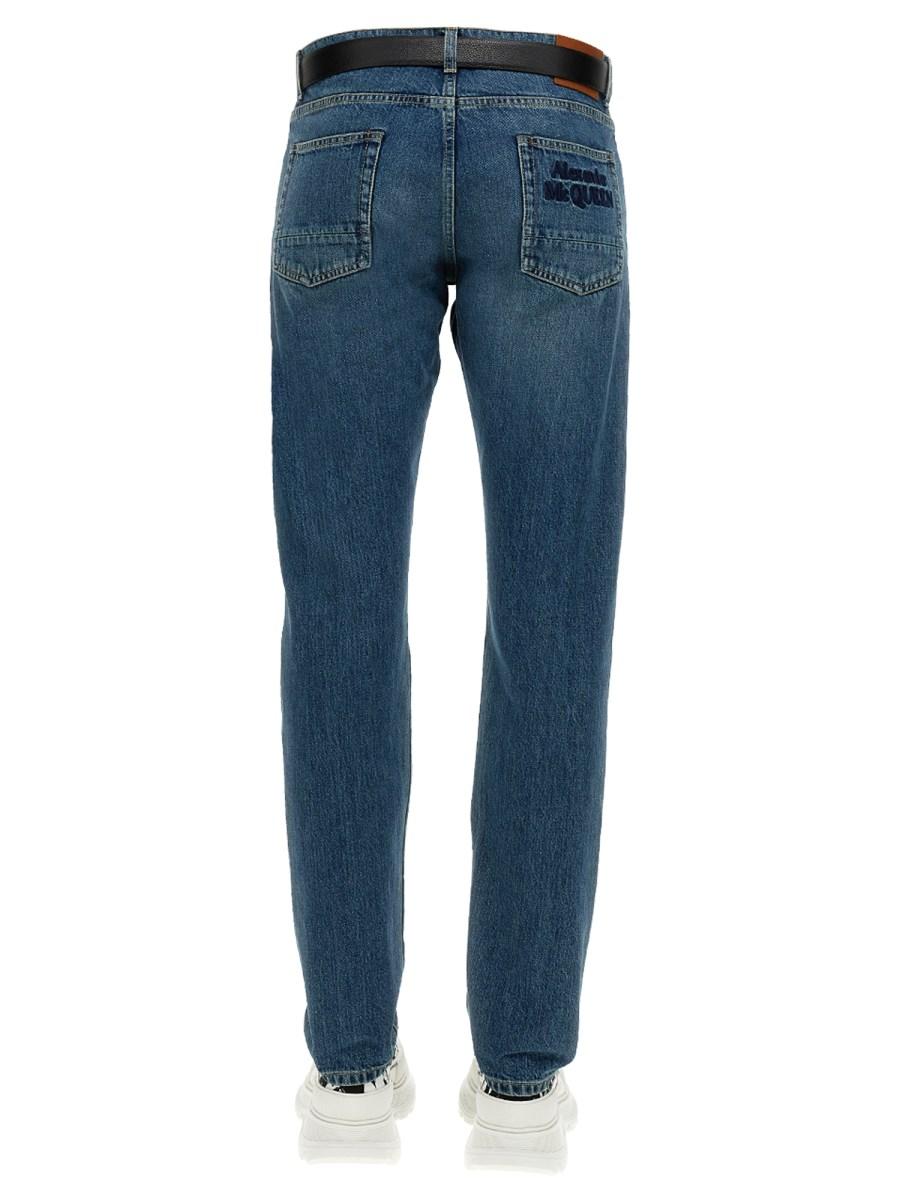 ALEXANDER McQUEEN JEANS IN COTONE ORGANICO CON LOGO RICAMATO