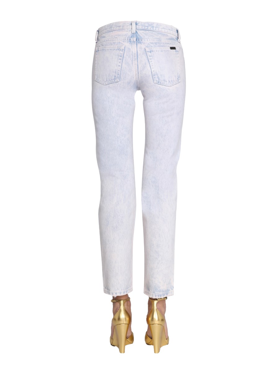 SAINT LAURENT JEANS IN DENIM DI COTONE A VITA BASSA