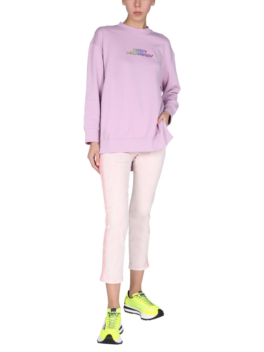 STELLA McCARTNEY JEANS IN DENIM DI COTONE CON BANDE LOGATE