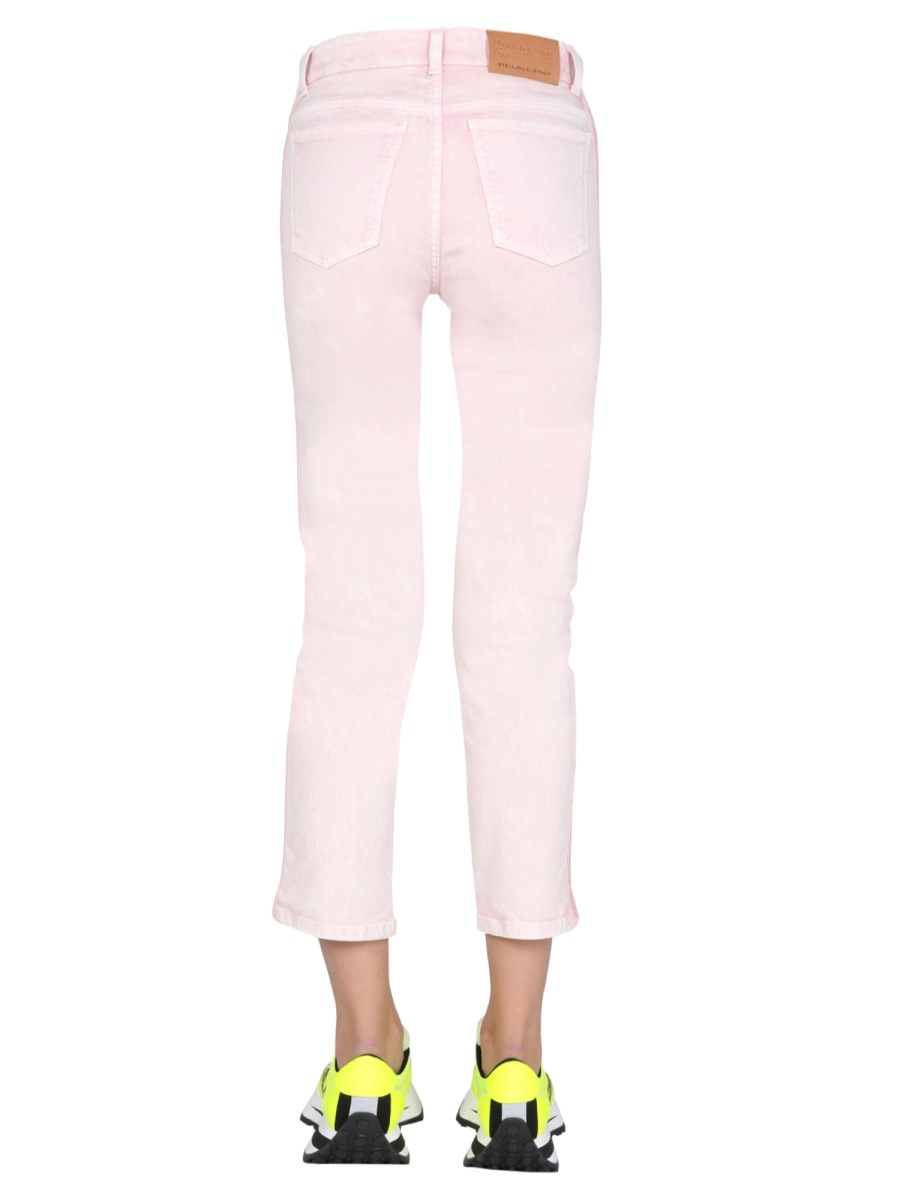 STELLA McCARTNEY JEANS IN DENIM DI COTONE CON BANDE LOGATE