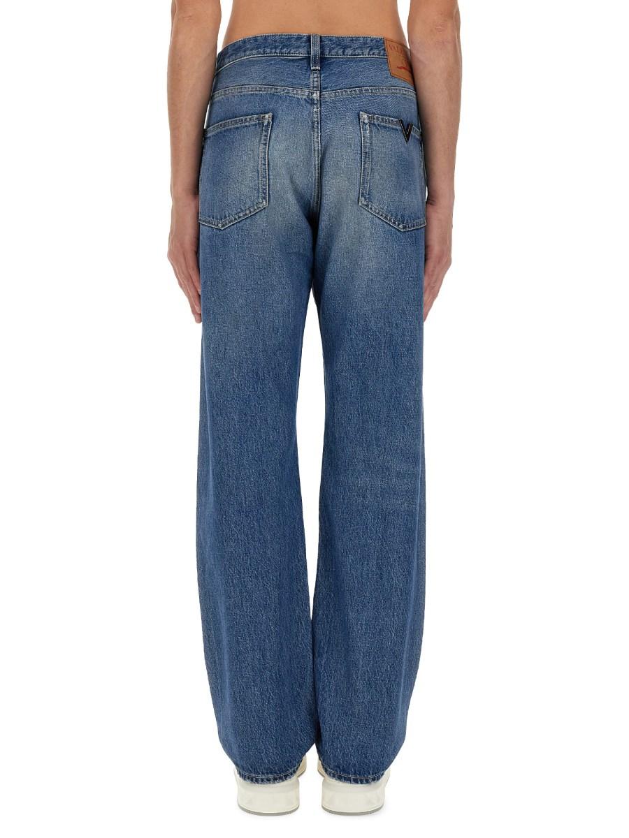 VALENTINO JEANS IN DENIM DI COTONE CON DETTAGLIO LOGO