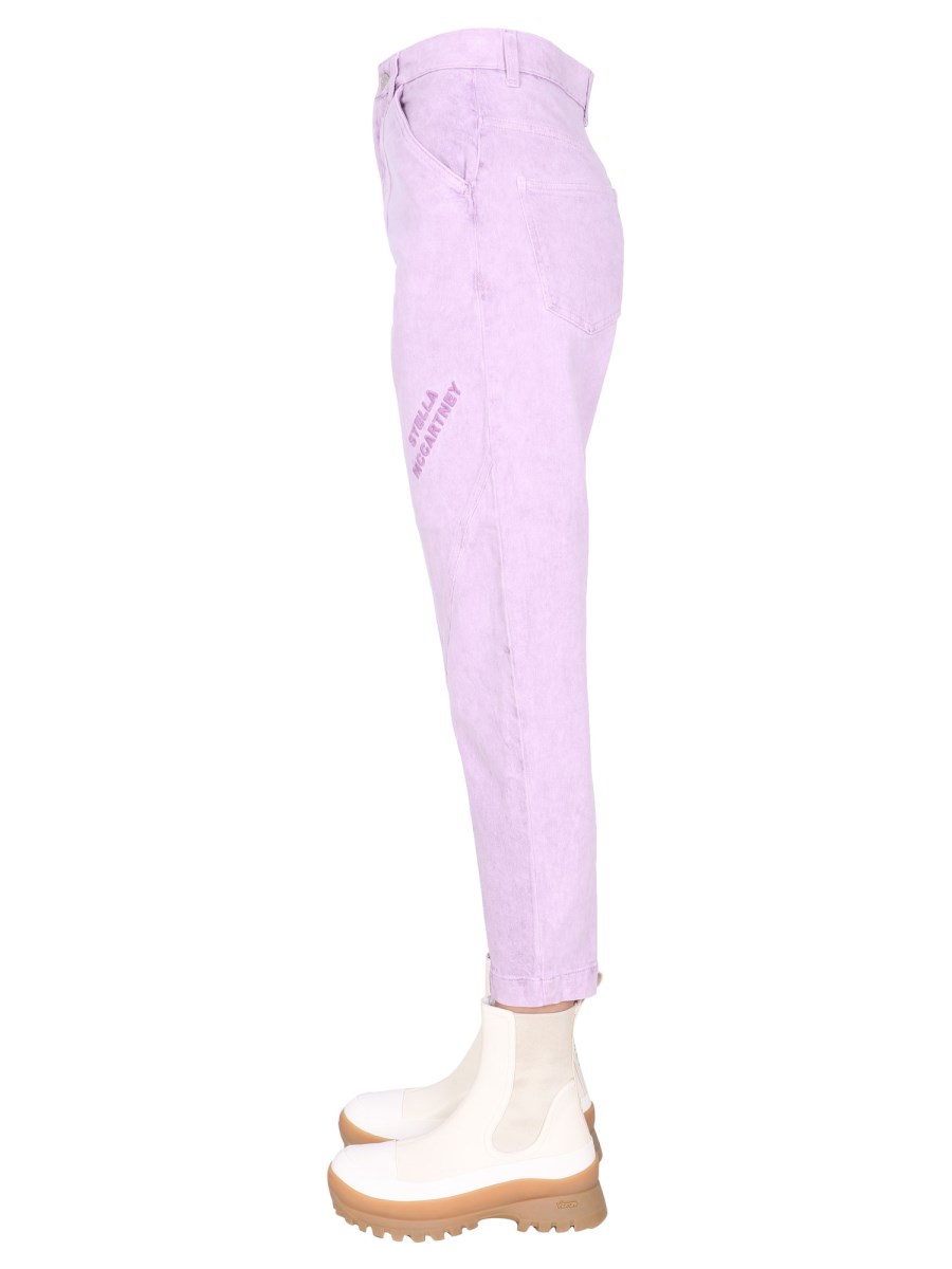 STELLA McCARTNEY JEANS IN DENIM DI COTONE CON LOGO RICAMATO