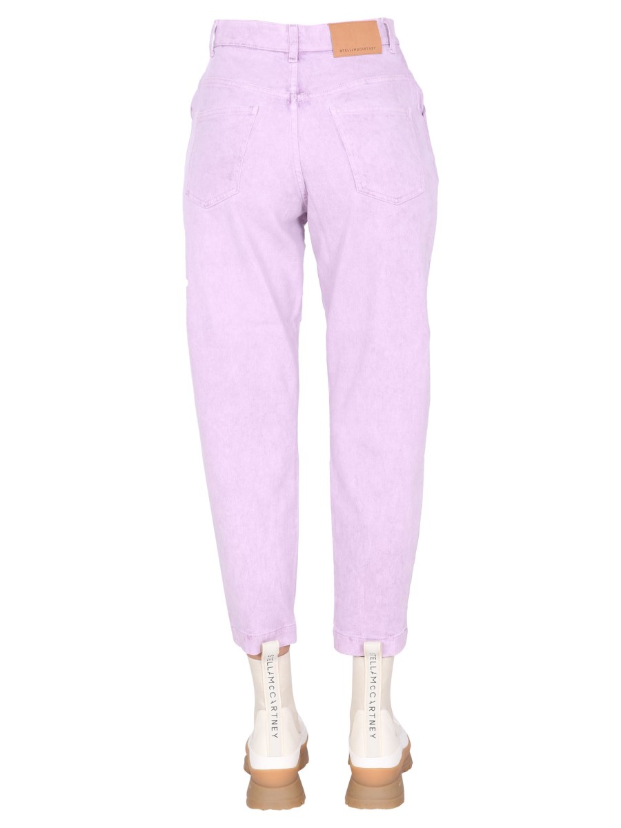 STELLA McCARTNEY JEANS IN DENIM DI COTONE CON LOGO RICAMATO