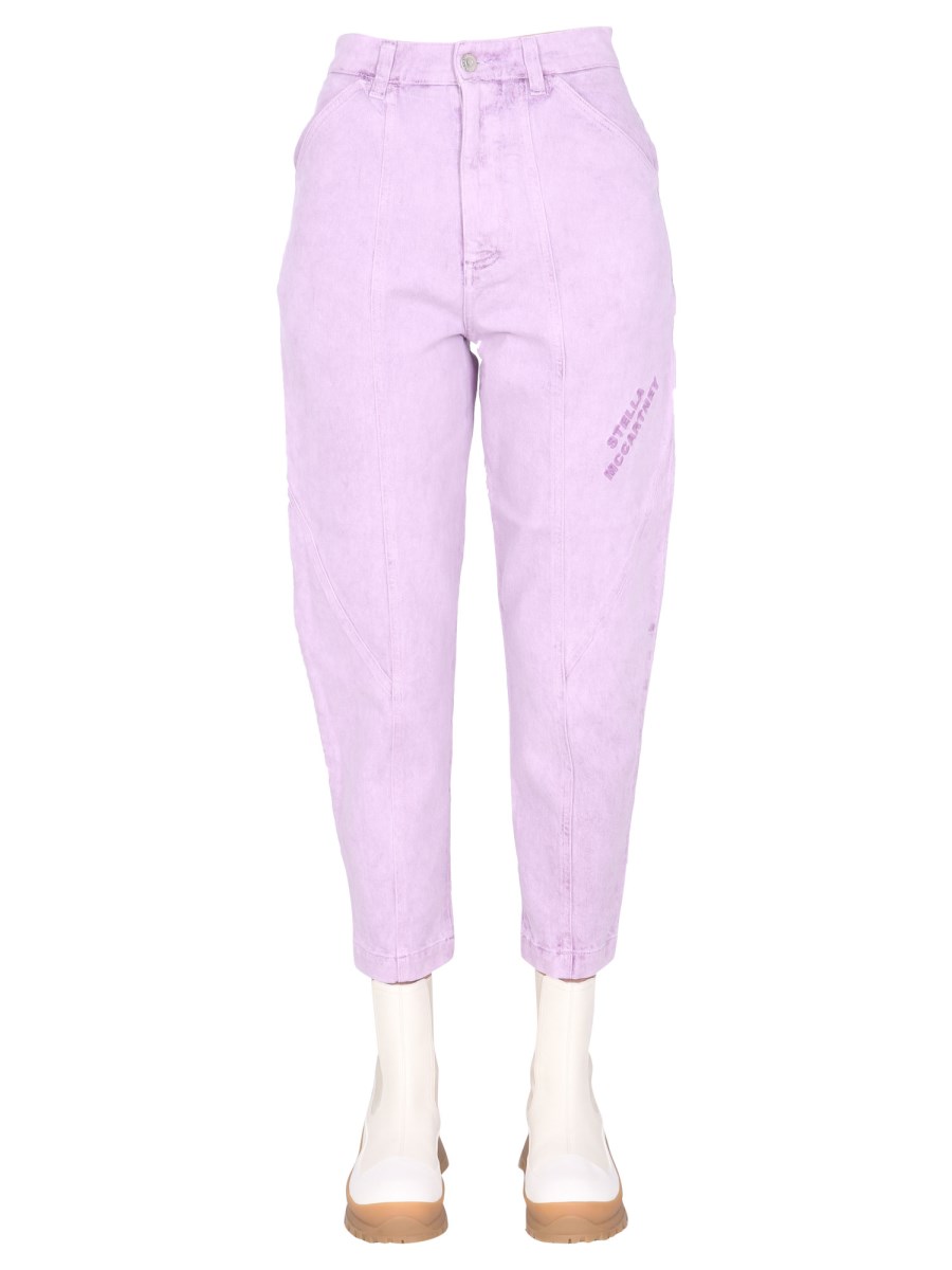 STELLA McCARTNEY JEANS IN DENIM DI COTONE CON LOGO RICAMATO