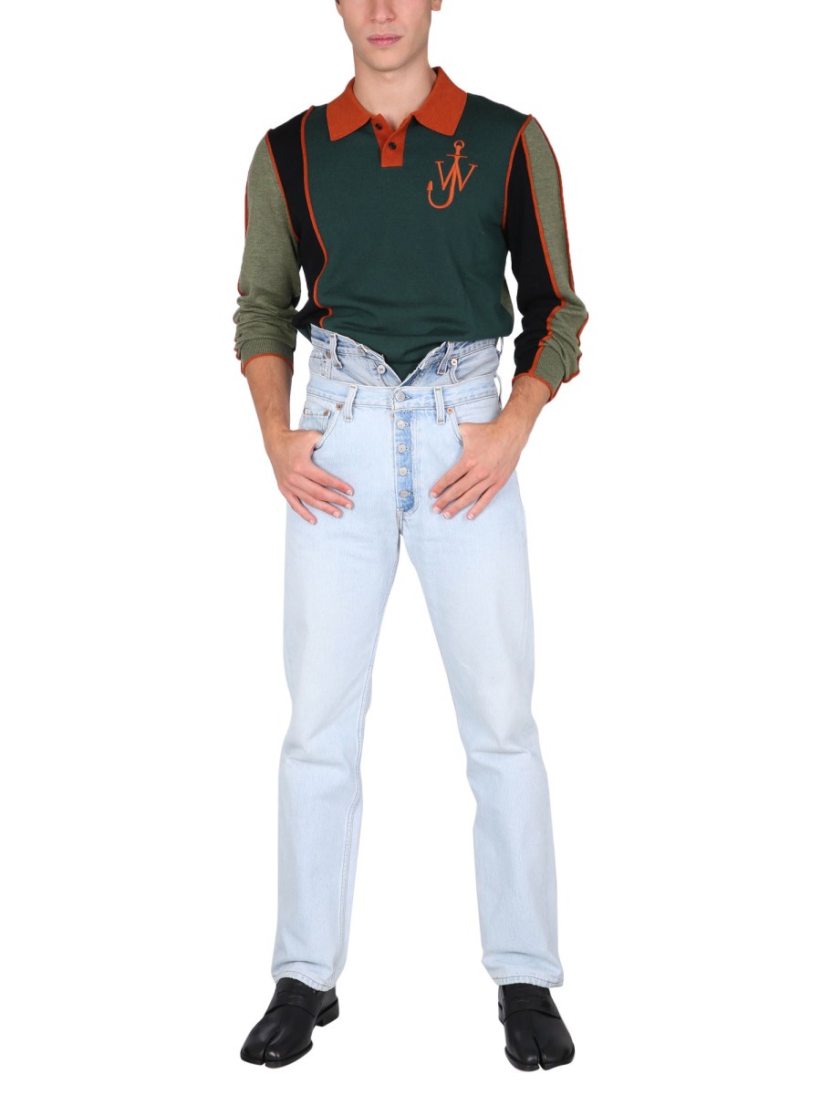 1/OFF JEANS IN DENIM DI COTONE REMADE LEVIS 501 A DOPPIA VITA