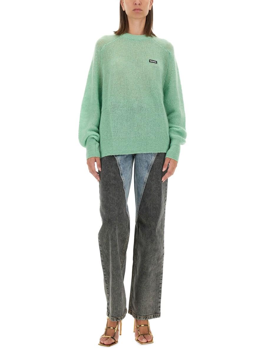 ROTATE BIRGER CHRISTENSEN JEANS PATCHWORK IN DENIM DI COTONE
