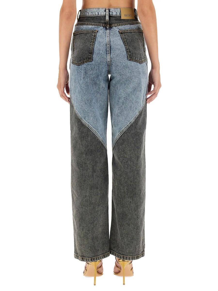 ROTATE BIRGER CHRISTENSEN JEANS PATCHWORK IN DENIM DI COTONE