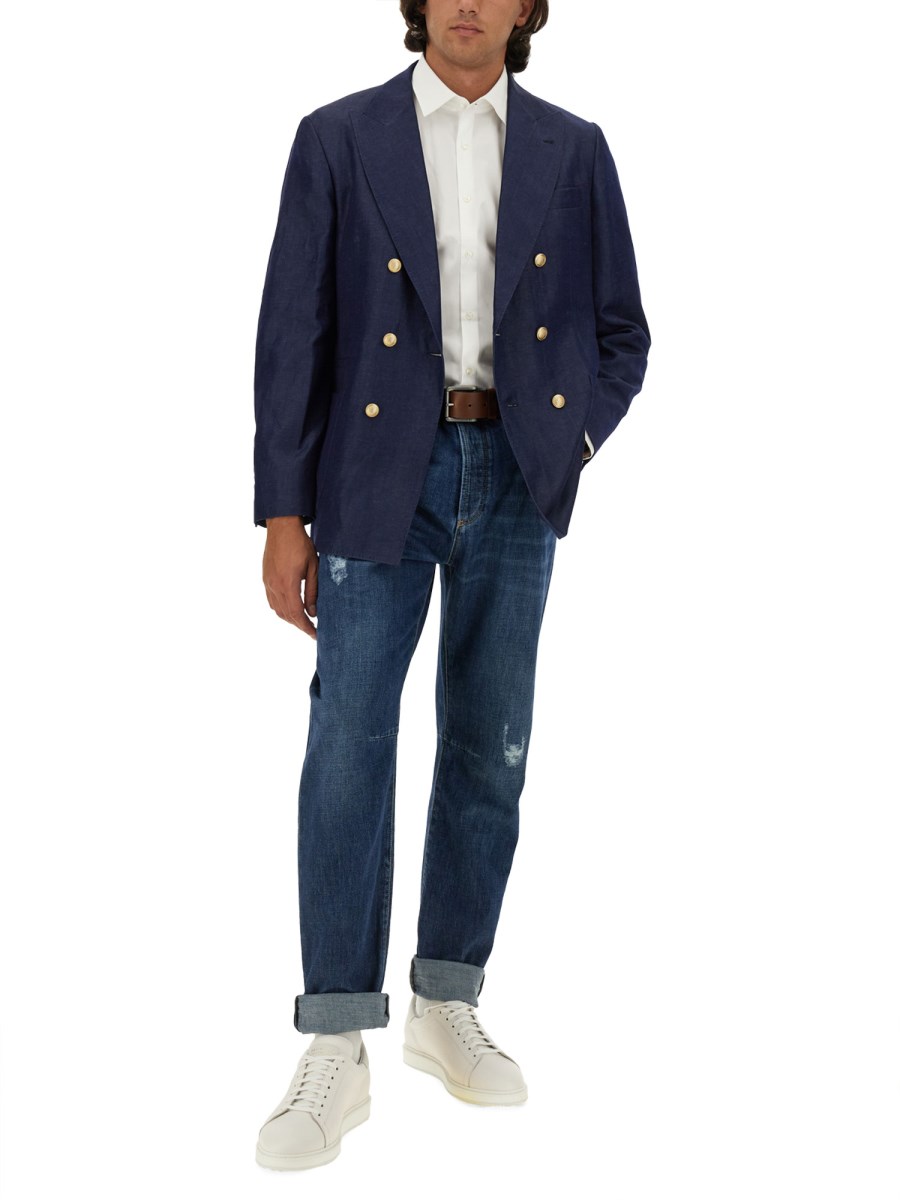 BRUNELLO CUCINELLI JEANS REGULAR FIT IN DENIM DI COTONE