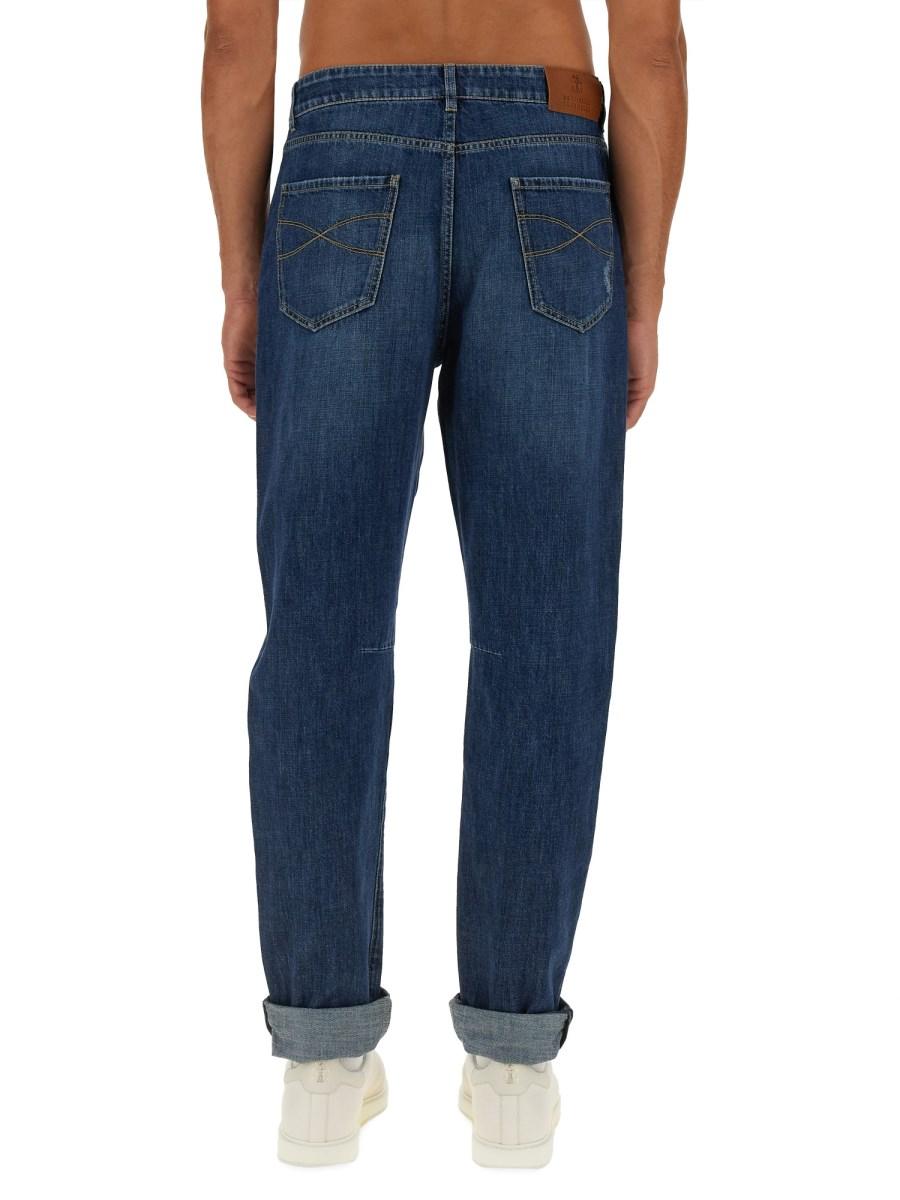 BRUNELLO CUCINELLI JEANS REGULAR FIT IN DENIM DI COTONE