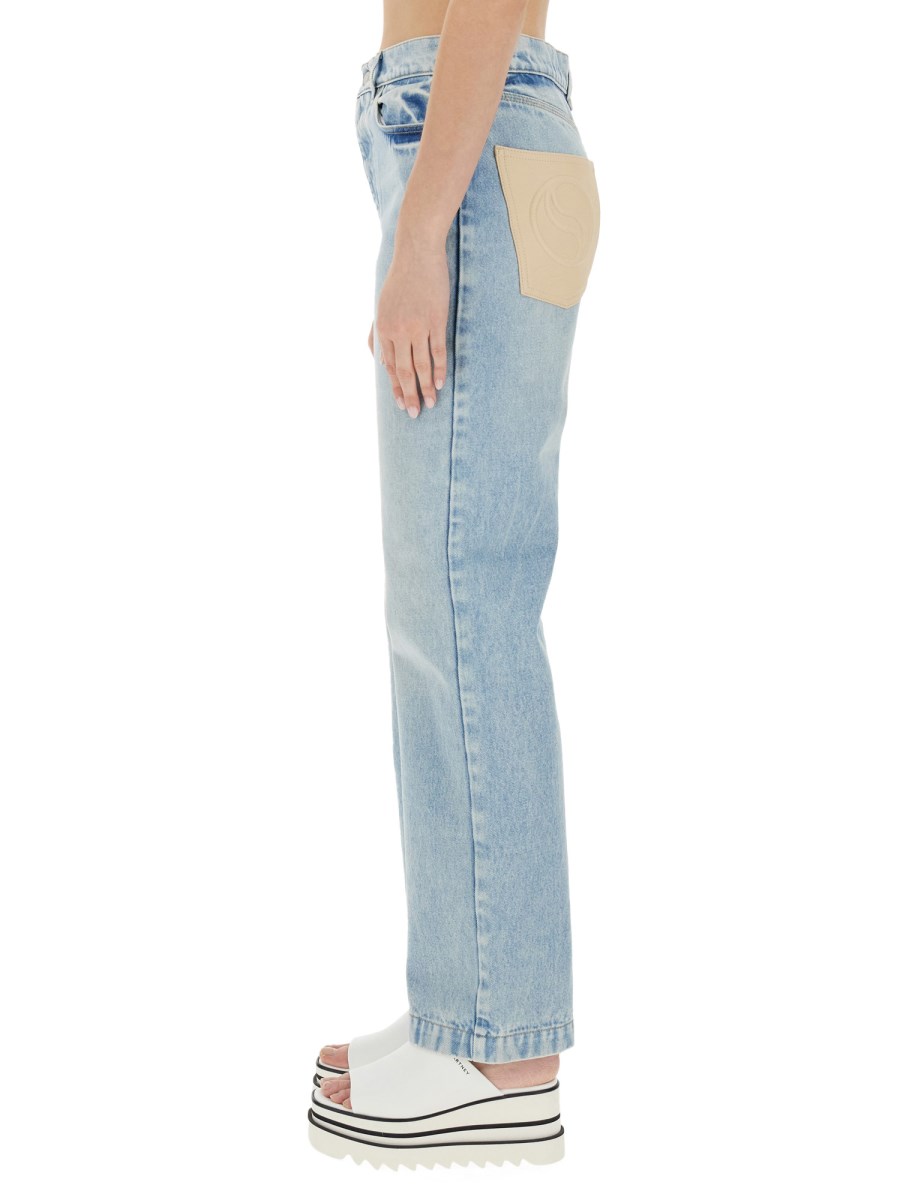 STELLA McCARTNEY JEANS STRAIGHT LEG IN DENIM DI COTONE