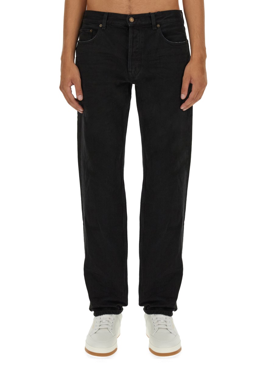 SAINT LAURENT JEANS STRAIGHT LEG IN DENIM DI COTONE