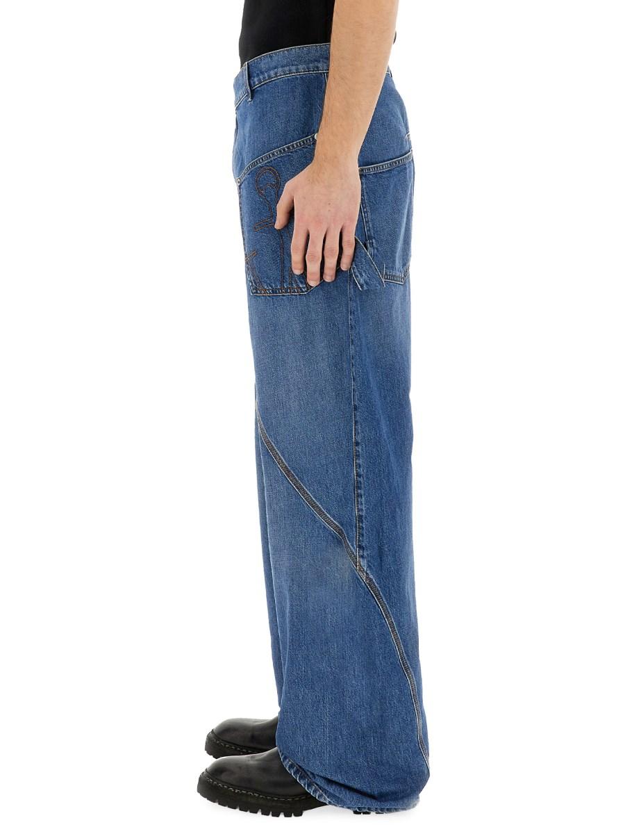 JW ANDERSON JEANS TWISTED WORKWEAR IN DENIM DI COTONE