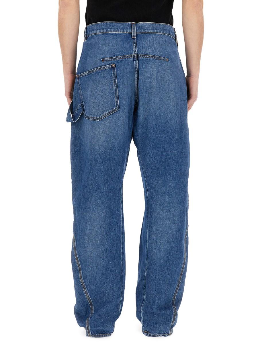 JW ANDERSON JEANS TWISTED WORKWEAR IN DENIM DI COTONE