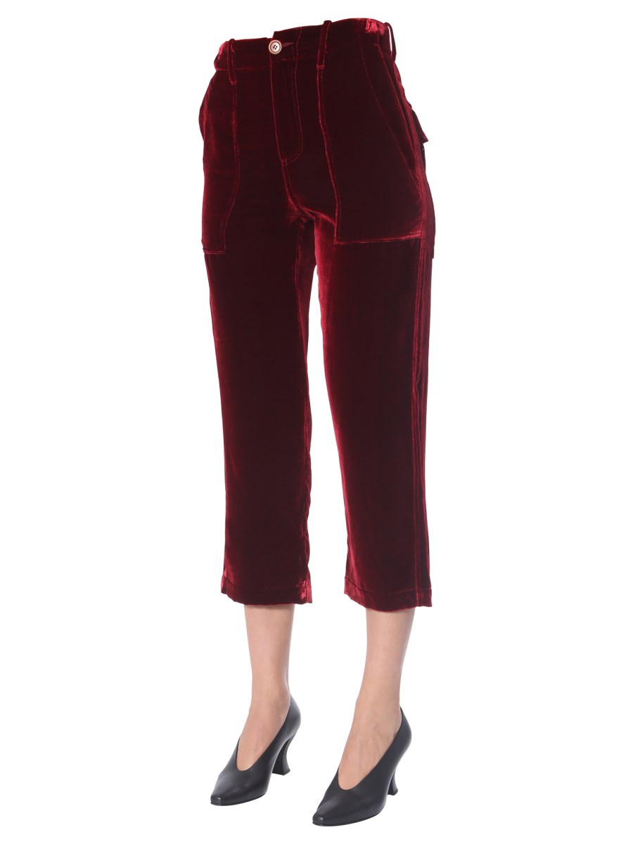 JEJIA PANTALONE CROPPED IN VELLUTO