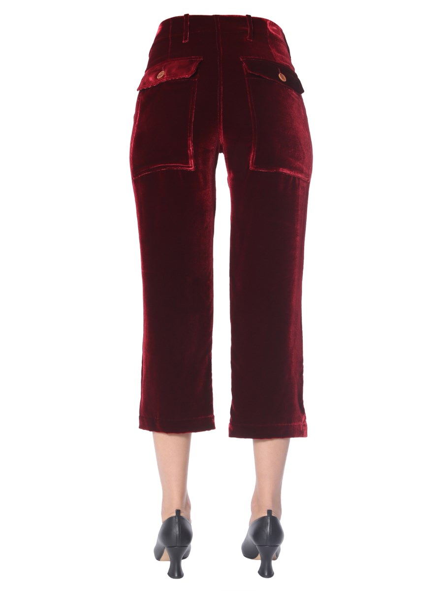 JEJIA PANTALONE CROPPED IN VELLUTO