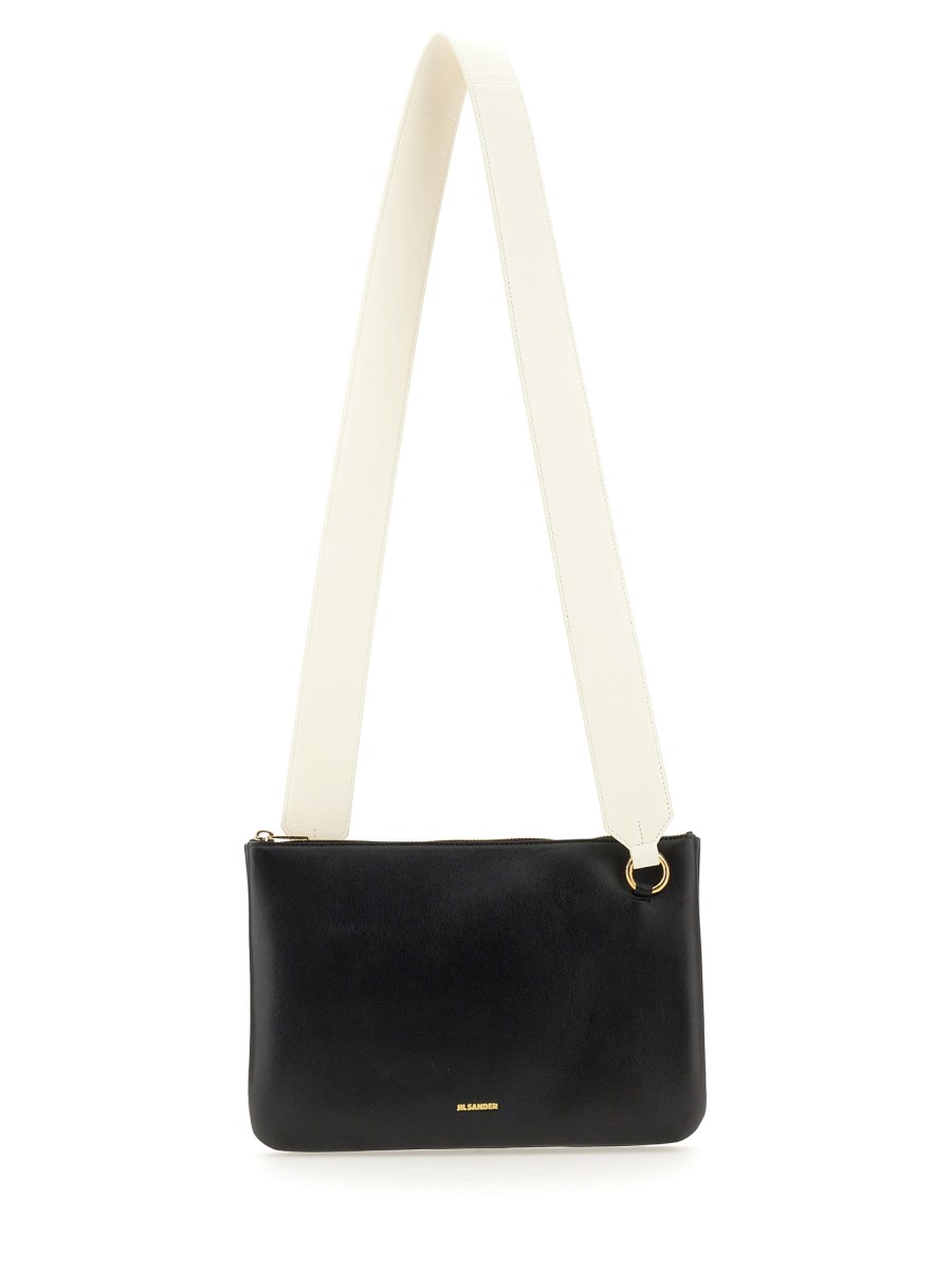 JIL SANDER BORSA IN PELLE CON LOGO GOFFRATO