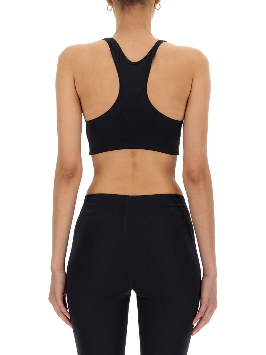 JIL SANDER CROP TOP IN NYLON CON LOGO