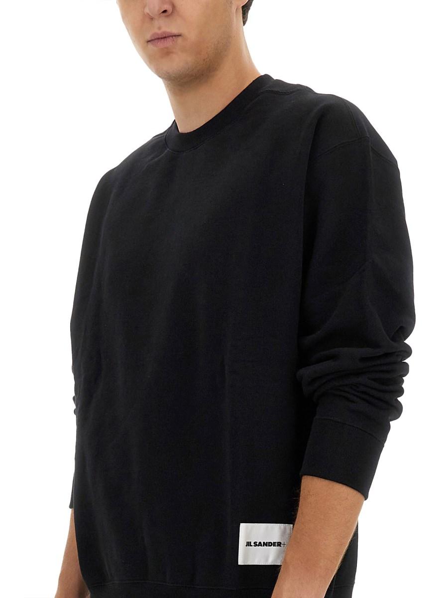 JIL SANDER FELPA GIROCOLLO CON LOGO