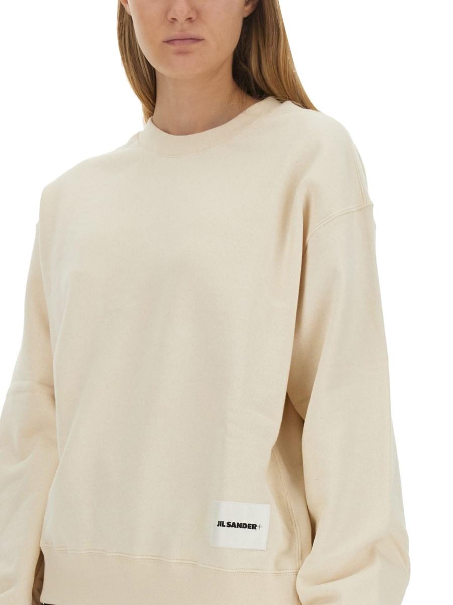 JIL SANDER FELPA IN COTONE CON PATCH LOGO
